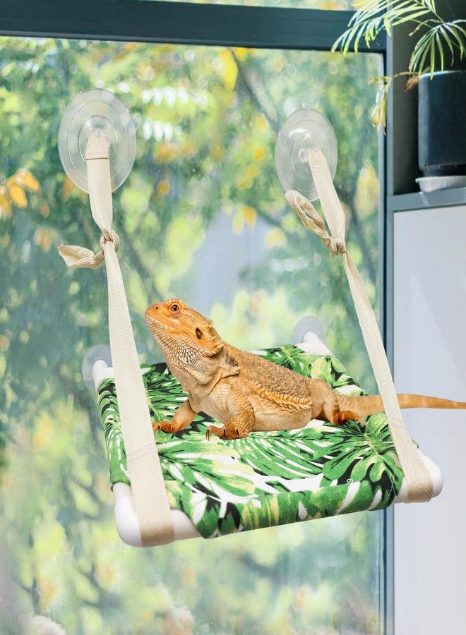 Oooct Bearded Dragon Window Perch, Lizard Window Hammock, Reptile Bed, Lizard Window Hammock, Reptile Tank Accessories, Suitable for Lizard Bearded Dragon Chameleon Kitten Guinea Pig Rat 12 × 11 Inches - Image 2